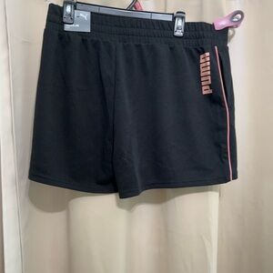 Puma Women's Athletic Shorts Black with Pink Details